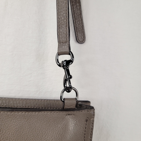 Rebecca Minkoff Avery Crossbody Bag Taupe Leather Gunmetal Hardware - Picture 10 of 16